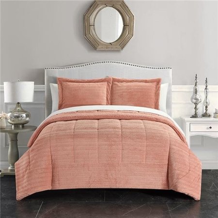 CHIC HOME Chic Home BCS27108-US 3 Piece Reich Comforter Set; Blush - King Size BCS27108-US